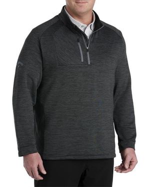 Callaway Apparel Big & Tall 1/4-Zip Ecostripe Fleece Pullover - Gray