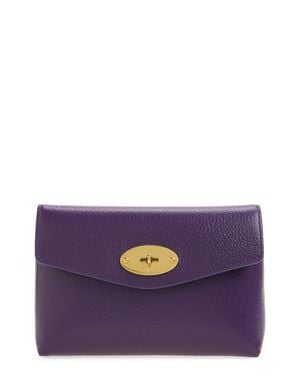 Mulberry Darley Leather Cosmetics Pouch - Purple