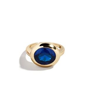 BaubleBar Birthstone Oval Cubic Zirconia Ring - Blue