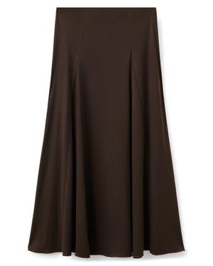 Mango Odette Godet Pleat Skirt - Brown