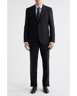 Jack Victor Stacie Trim Fit Solid Wool Suit - Black