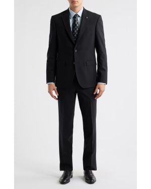 Jack Victor Stacie Trim Fit Solid Wool Suit - Black