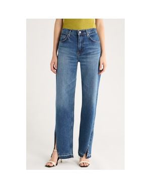 Reformation Val '90S High Waist Vented Release Hem Straight Leg Jeans - Blue