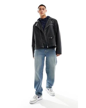 ASOS Faux Leather Biker Jacket - Blue