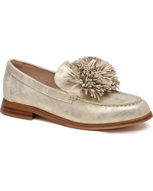 Johnston & Murphy Gillian Pom Pom Loafer - White