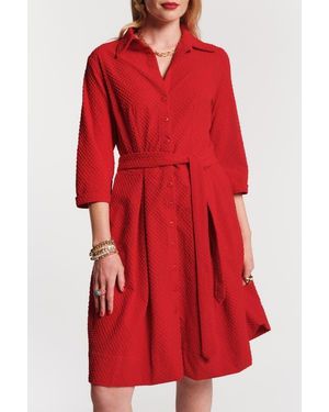 Frances Valentine Bellini Dress Waffle Weave - Red
