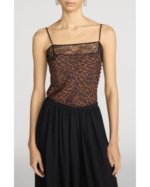 FRAME The Lace Inset Silk Camisole - Black