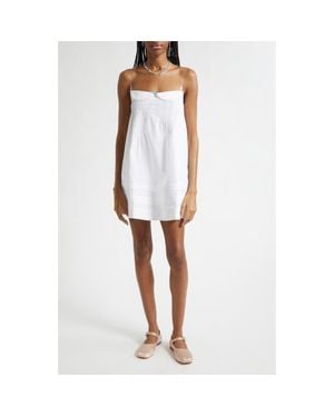 Sandy Liang Patsy Cotton Pintuck Minidress - White