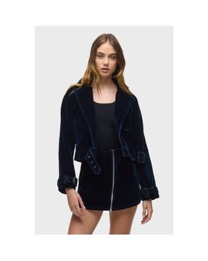 Hudson Jeans Raglan Moto Jacket - Blue