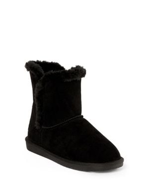 Minnetonka Milltown Water Resistant Faux Fur Bootie - Black