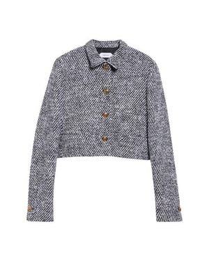 Versace Wool Blend Bouclè Jacket - Gray