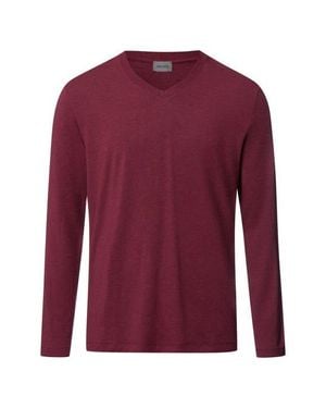 Hanro Casuals Long Sleeve V-Neck Top - Purple