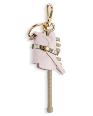 Burberry Hobby Horse Leather Bag Charm - Natural