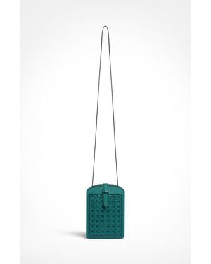 Aviteur Intreccio Leather Phone Case - Blue