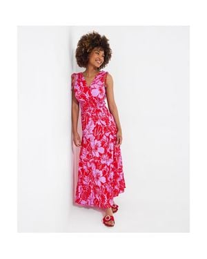 Joe Browns Summer Faux Wrap Maxi Dress - Red