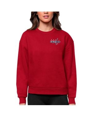 Antigua Washington Capitals Primary Logo Victory Crewneck Pullover Sweatshirt - Red