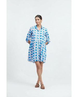 Ro's Garden Deauville Short Dress - Blue