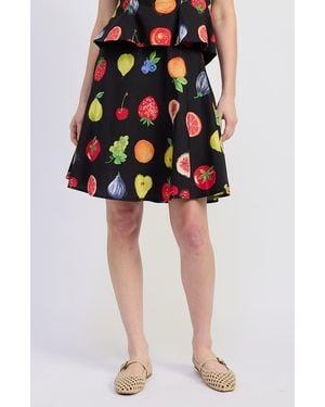 JACQUIE THE LABEL Melody Print Poplin Skirt - Black