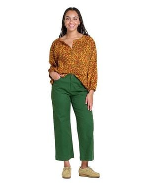 Toad & Co. Manzana Long Sleeve Peasant Top - Green