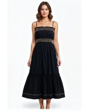 Exquise Spaghetti Strap Midi Dress - Black