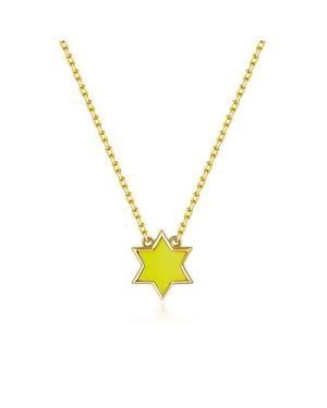 Anna Zuckerman Petit Star Of David Necklace - Yellow