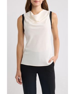 Anne Klein Cowl Neck Sleeveless Top - White