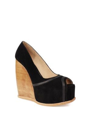 Zigi Domenika Peep Toe Platform Wedge Sandal - Black