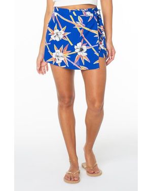 Roxy Zola Print Wrap Skort - Blue