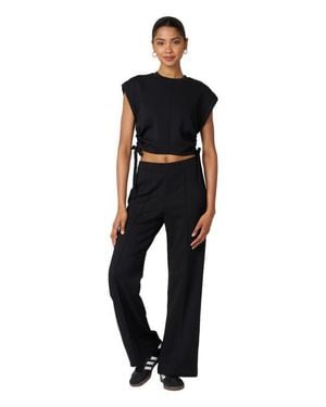 Rebody Active Nadine Scuba Knit Shirring Top - Black