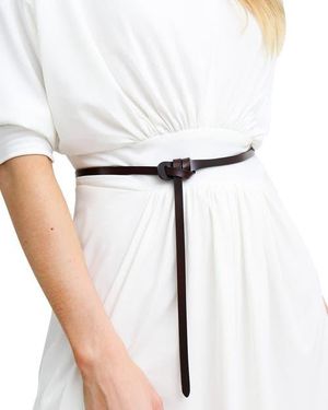 Belle & Bloom Tie The Knot Leather Belt - White