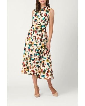 Shoshanna Brushstroke Print Aria Dress - Multicolor