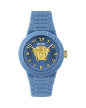 Versace Kids' V-Pop Silicone Strap Watch, 34Mm - Blue