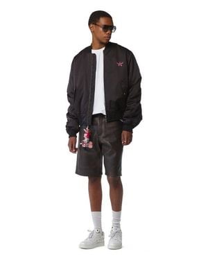 MCM X Snipes Satin Bomber Jacket - Black