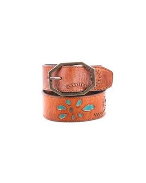 Bed Stu Upswing Ii Floral Inlay Belt - Orange
