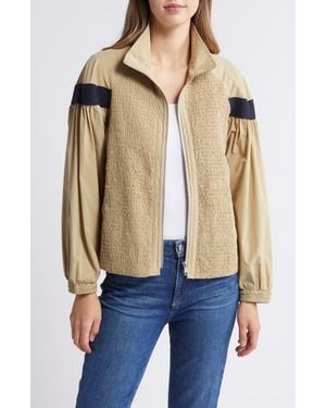 NIKKI LUND Missy Water Repellent Smocked Jacket - Blue