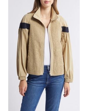 NIKKI LUND Missy Water Repellent Smocked Jacket - Blue