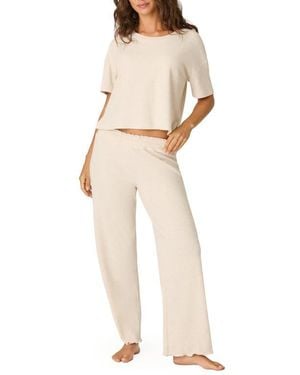 Pj Salvage Weekend Waffles Rib Pajamas - Natural