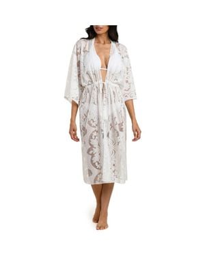 La Blanca Pearl Front Lace Cover-Up - White