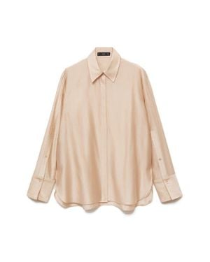 Mango Satin Shirt - Natural