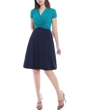 Kimi + Kai Sarah Faux Wrap Maternity/Nursing Dress - Blue