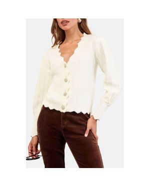 Lipsy Scallop Edge Cardigan - White