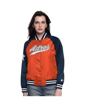 Starter Houston Astros Home Run Full-Snap Varsity Jacket - Orange