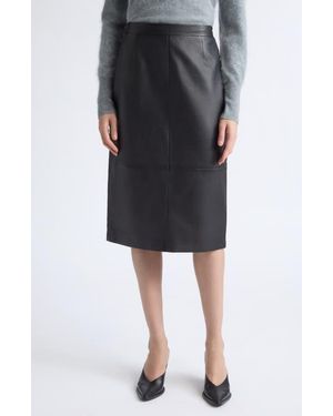 Altuzarra Hank Leather Midi Skirt - Black
