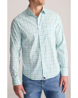 UNTUCKit Kilpatrick Check Cottontek Performance Button-Up Shirt - Green
