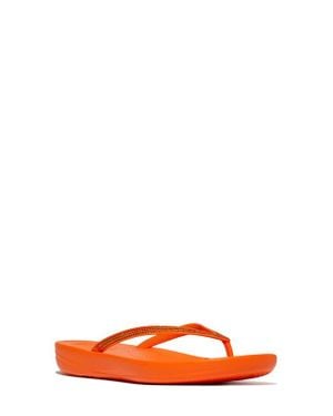 Fitflop Iqushion Splash Crystal Flip Flop - Orange