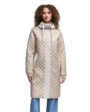 Pajar Peridot Diamond Quilted Longline Shacket - Natural