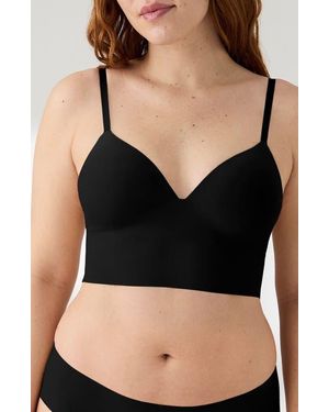 True & Co. True Body Boost Longline Bralette - Black