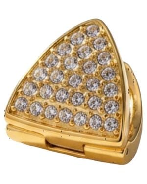 Akalia Luna Waterproof Dainty Triangle Zircon Pave Stud - Metallic