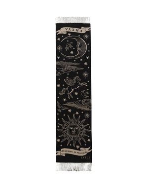 Fable England Freya Celestial Jacquard Scarf - Black