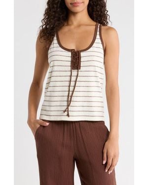 Marine Layer Laci Stripe Hemp & Cotton Tank - Natural
